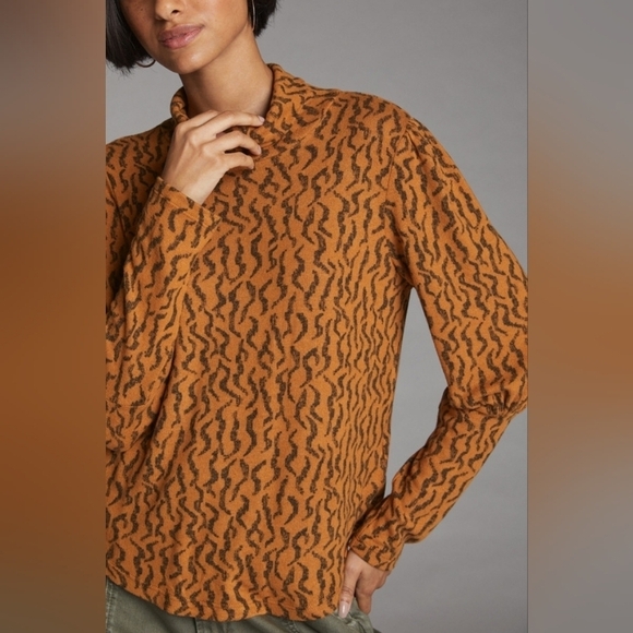 Anthropologie Puff-Sleeved Turtleneck Top XS - Picture 3 of 9